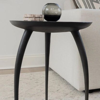 Keel Aluminum Round End Table - LOOMLAN - Urbia - Side Tables