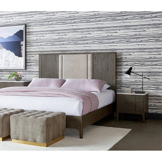 Keldon Nightstand White Marble Grey Wood Base - LOOMLAN - SUNPAN - Nightstands