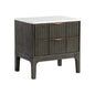 Keldon Nightstand White Marble Grey Wood Base - LOOMLAN - SUNPAN - Nightstands