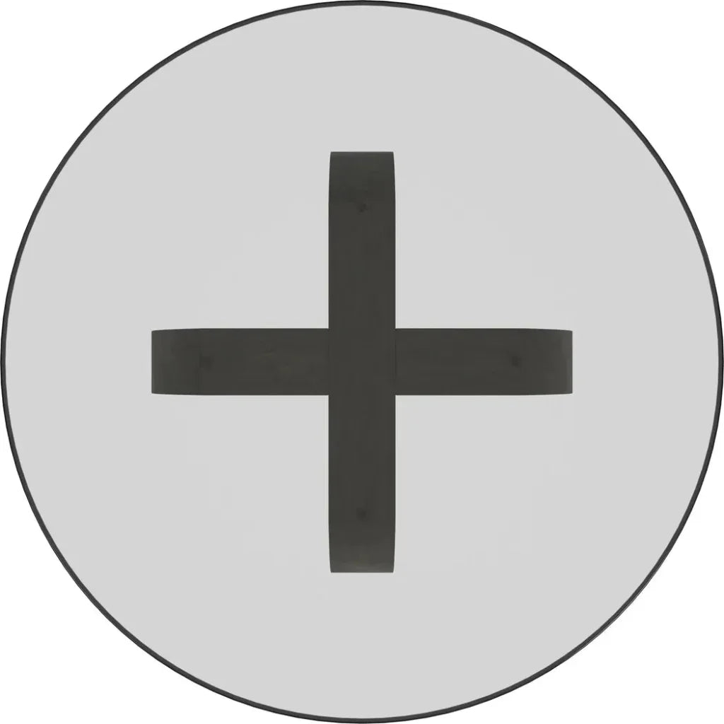 Kellan Rubber Wood & Glass Black Round Dining Table-Dining Tables-Bassett Mirror-LOOMLAN