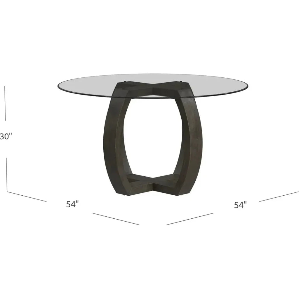 Kellan Rubber Wood & Glass Black Round Dining Table-Dining Tables-Bassett Mirror-LOOMLAN
