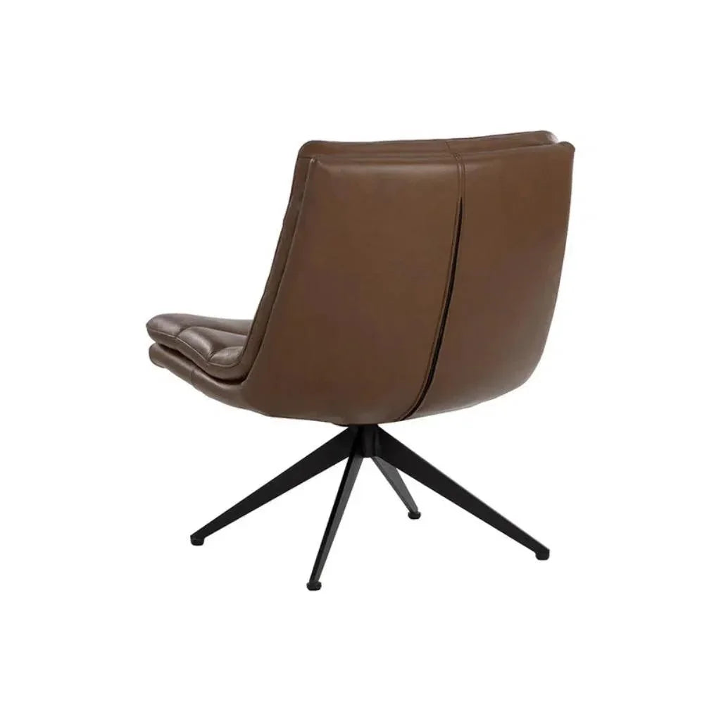 Keller Leather Swivel Lounge Chair - LOOMLAN - SUNPAN - Accent Chairs