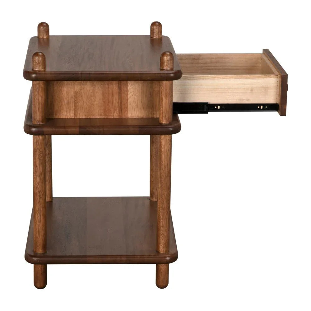 Keller Wooden Rectangular Side Table - LOOMLAN - Noir - Side Tables