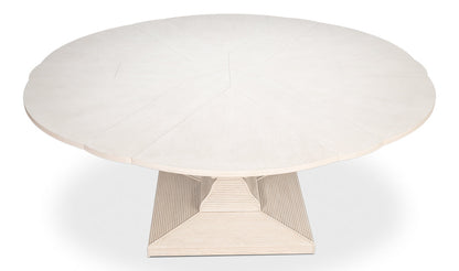 Kelso Equestrian Extendable Round Dining Table-Dining Tables-Sarreid-LOOMLAN