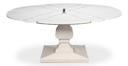 Kelso Equestrian Extendable Round Dining Table-Dining Tables-Sarreid-LOOMLAN