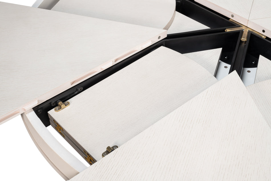 Kelso Equestrian Extendable Round Dining Table-Dining Tables-Sarreid-LOOMLAN