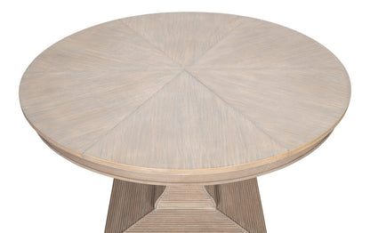 Kelso Equestrian Extendable Round Dining Table-Dining Tables-Sarreid-LOOMLAN