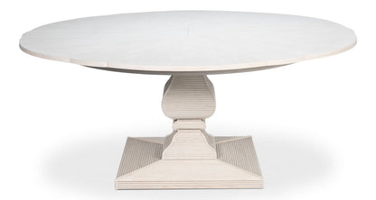 Kelso Equestrian Extendable Round Dining Table-Dining Tables-Sarreid-LOOMLAN