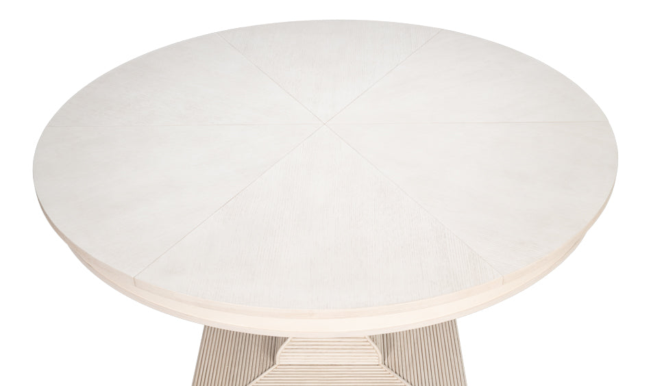 Kelso Equestrian Extendable Round Dining Table-Dining Tables-Sarreid-LOOMLAN