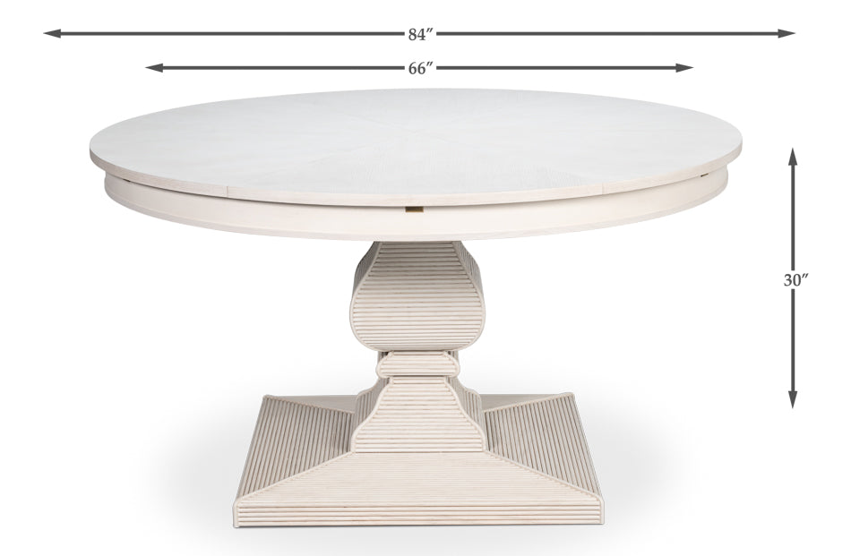 Kelso Equestrian Extendable Round Dining Table-Dining Tables-Sarreid-LOOMLAN