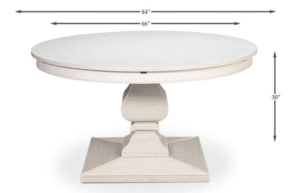 Kelso Equestrian Extendable Round Dining Table-Dining Tables-Sarreid-LOOMLAN