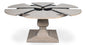 Kelso Equestrian Extendable Round Dining Table-Dining Tables-Sarreid-Moonskin-Medium-LOOMLAN
