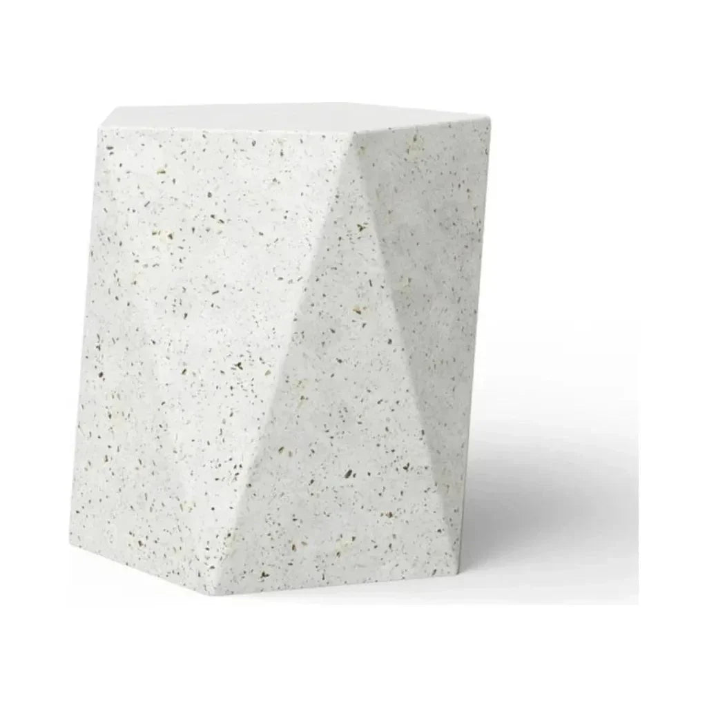 Kelson Pentagonal Surfaced Concrete Outdoor Stool-Garden Stools-Urbia-LOOMLAN
