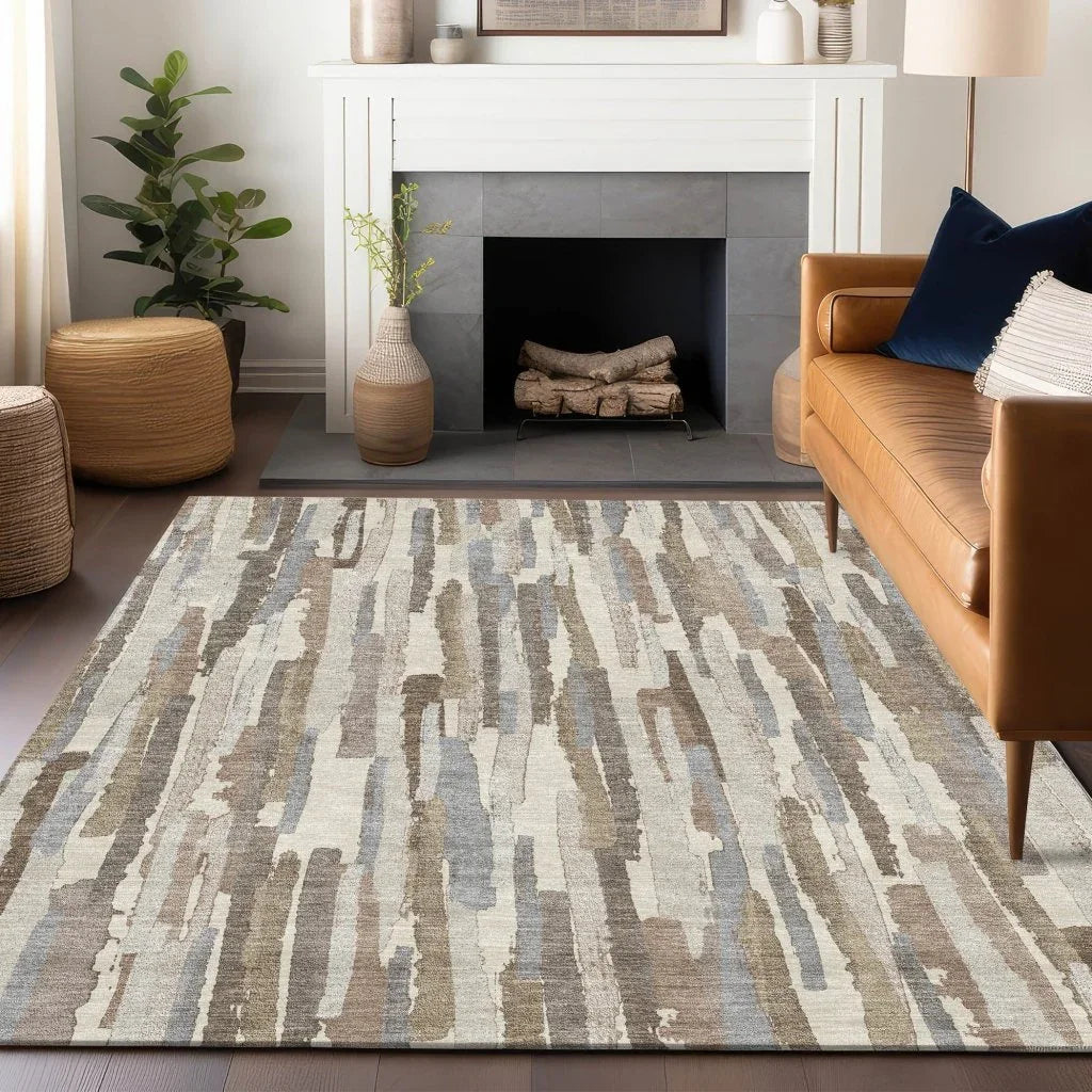 Kember Ivory Washable Indoor - Outdoor Rug - LOOMLAN - LOOMLAN Rugs - Outdoor Rugs