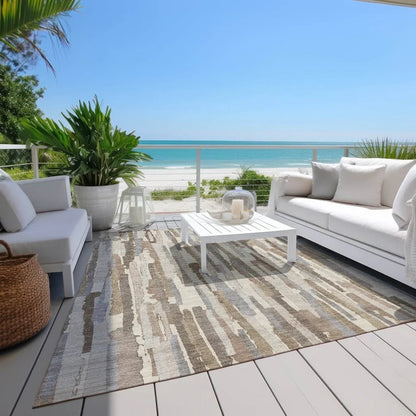 Kember Ivory Washable Indoor - Outdoor Rug - LOOMLAN - LOOMLAN Rugs - Outdoor Rugs