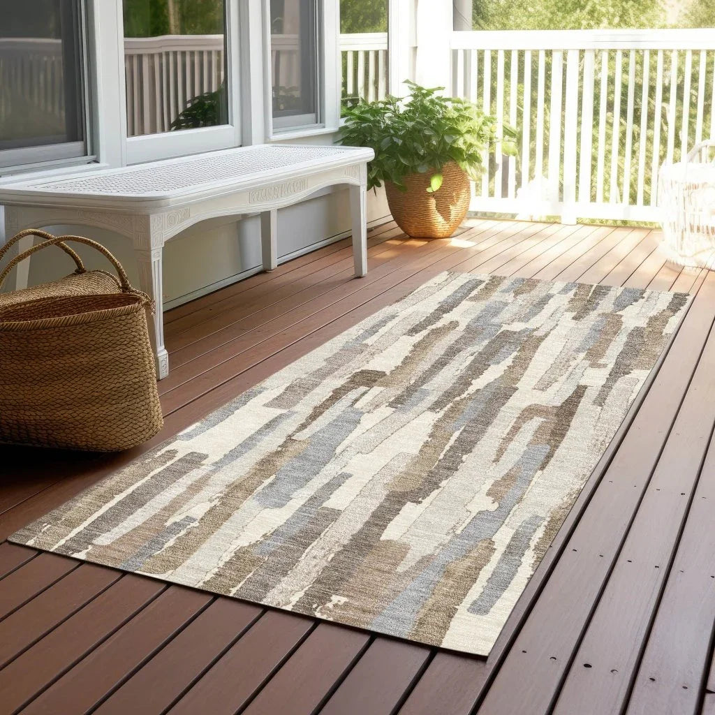 Kember Ivory Washable Indoor - Outdoor Rug - LOOMLAN - LOOMLAN Rugs - Outdoor Rugs