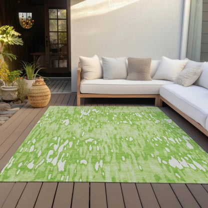 Ken Lime Washable Indoor-Outdoor Rug-Outdoor Rugs-LOOMLAN Rugs-LOOMLAN