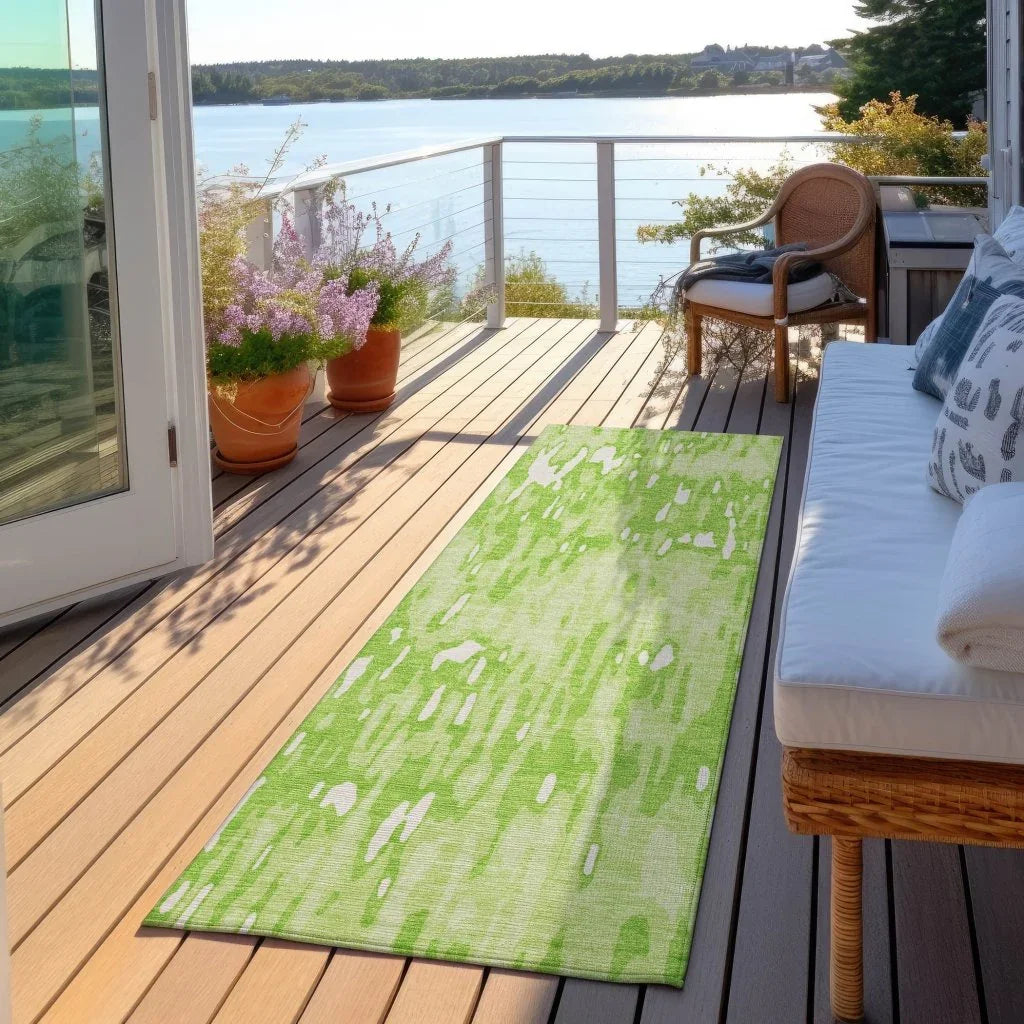 Ken Lime Washable Indoor-Outdoor Rug-Outdoor Rugs-LOOMLAN Rugs-LOOMLAN