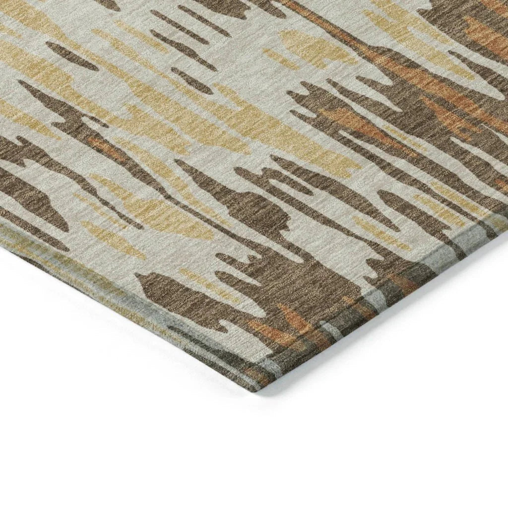 Ken Orange Washable Indoor-Outdoor Rug-Outdoor Rugs-LOOMLAN Rugs-LOOMLAN