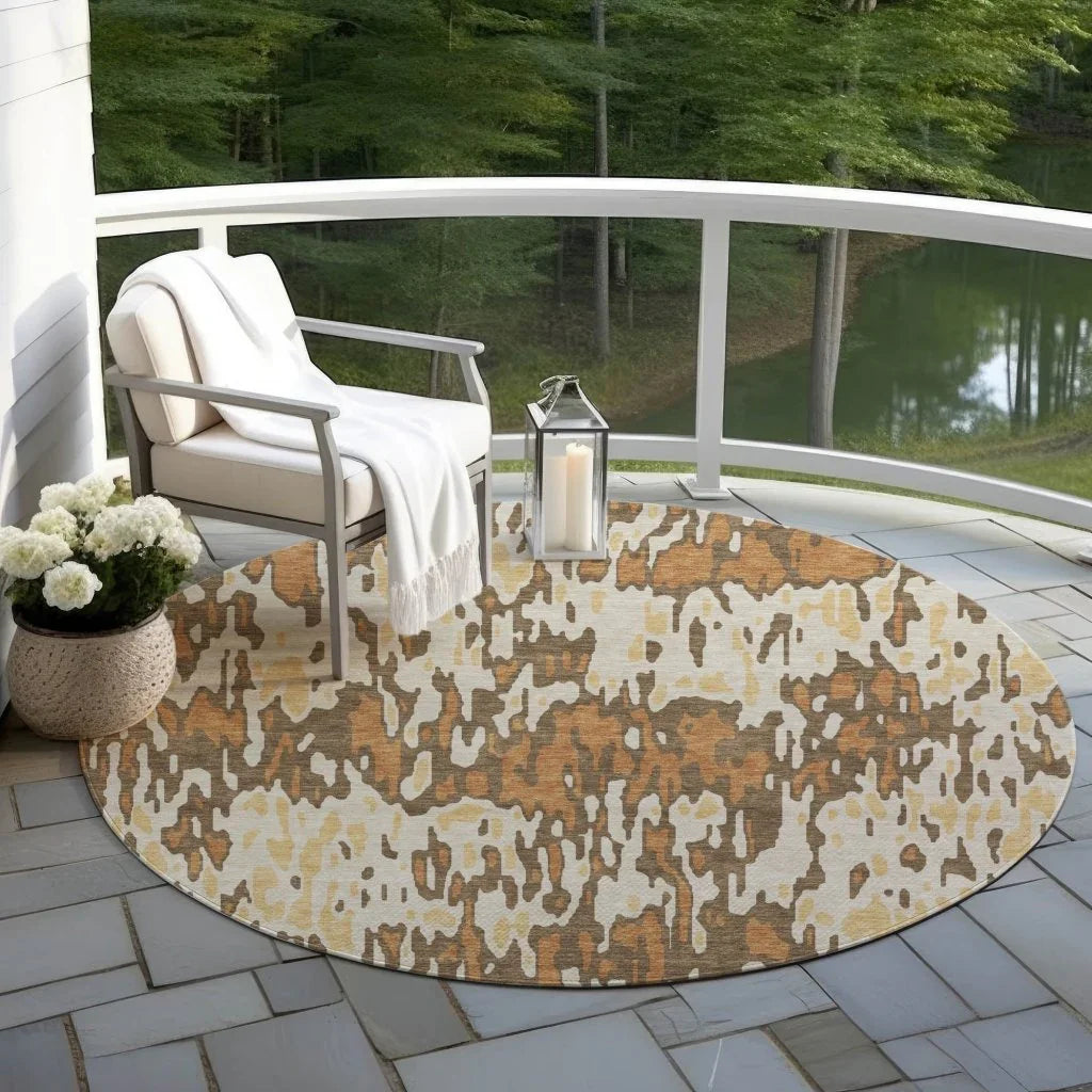 Ken Orange Washable Indoor-Outdoor Rug-Outdoor Rugs-LOOMLAN Rugs-LOOMLAN