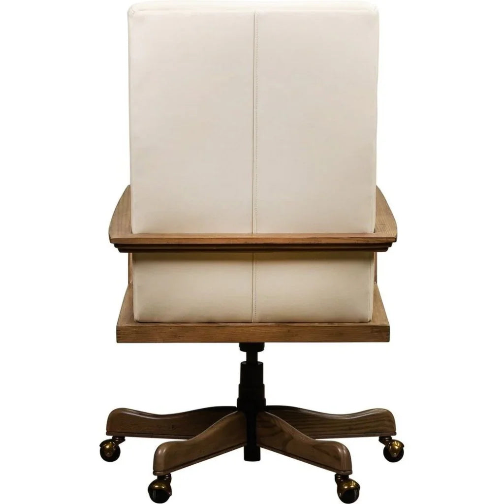 Kenan Leather Executive Swivel Chair-Office Chairs-Olivia + Quinn-LOOMLAN