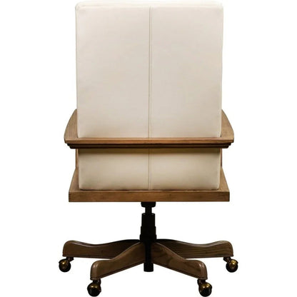 Kenan Leather Executive Swivel Chair-Office Chairs-Olivia + Quinn-LOOMLAN