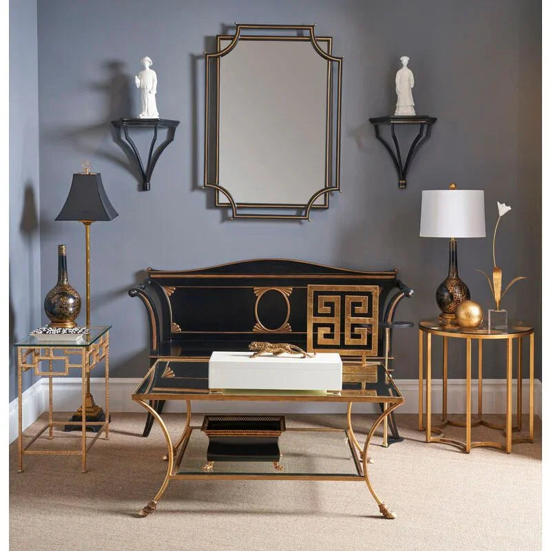 Kendal Metapic Gold Framed Rectangular Coffee Table - LOOMLAN - Chelsea House - Coffee Tables