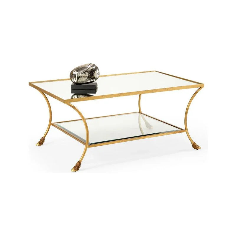 Kendal Metapic Gold Framed Rectangular Coffee Table - LOOMLAN - Chelsea House - Coffee Tables