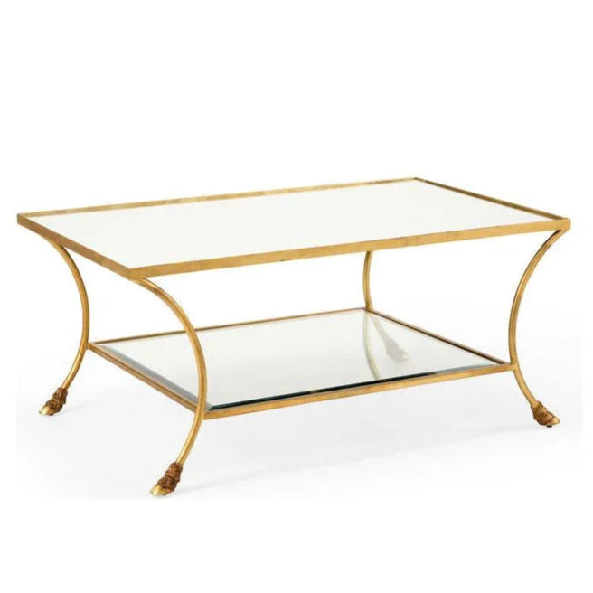 Kendal Metapic Gold Framed Rectangular Coffee Table - LOOMLAN - Chelsea House - Coffee Tables