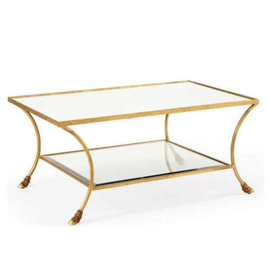 Kendal Metapic Gold Framed Rectangular Coffee Table - LOOMLAN - Chelsea House - Coffee Tables