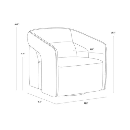 Kendrick Fabric Swivel Lounge Chair - LOOMLAN - SUNPAN - Accent Chairs