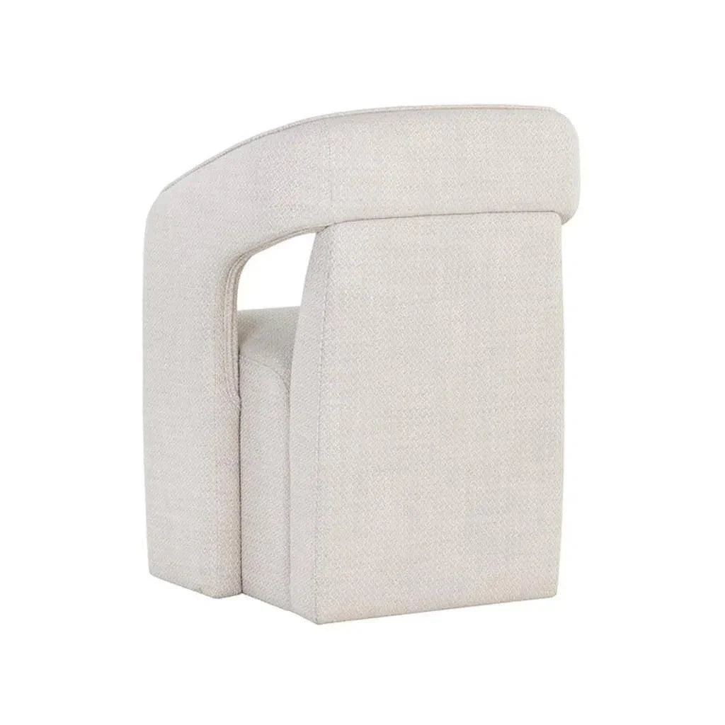 Kendrick Fabric Wheeled Dining Armchair - LOOMLAN - SUNPAN - Dining Chairs