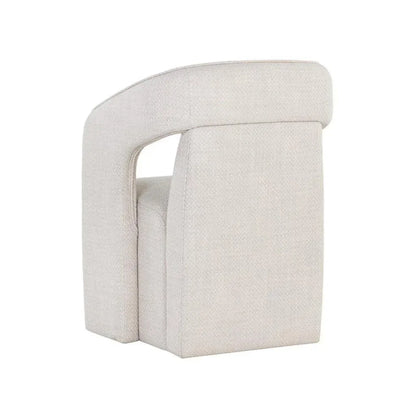 Kendrick Fabric Wheeled Dining Armchair - LOOMLAN - SUNPAN - Dining Chairs