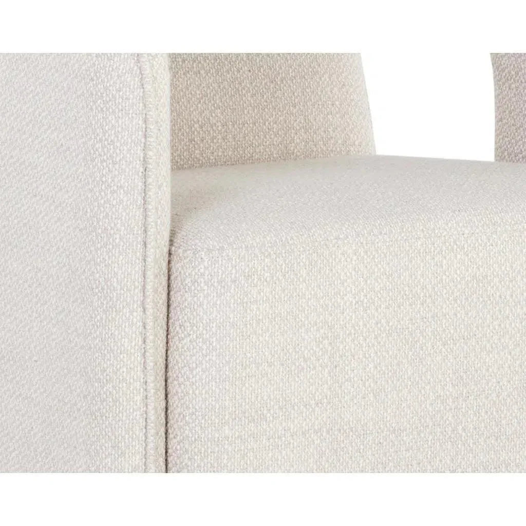 Kendrick Fabric Wheeled Dining Armchair - LOOMLAN - SUNPAN - Dining Chairs