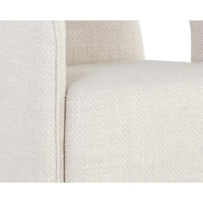 Kendrick Fabric Wheeled Dining Armchair - LOOMLAN - SUNPAN - Dining Chairs