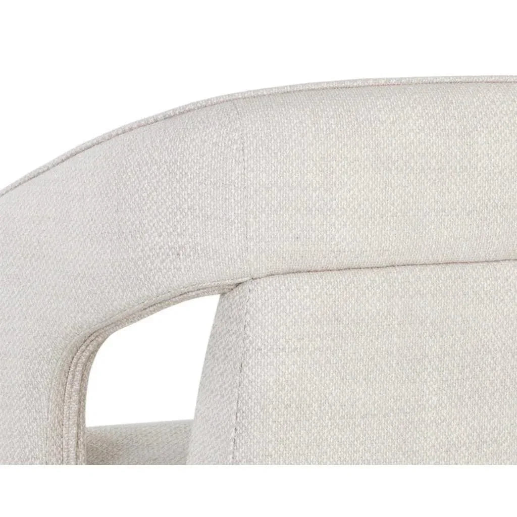 Kendrick Fabric Wheeled Dining Armchair - LOOMLAN - SUNPAN - Dining Chairs