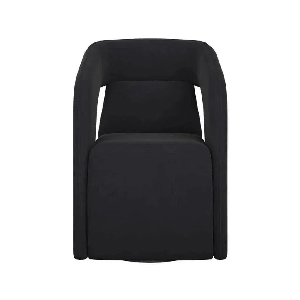Kendrick Fabric Wheeled Dining Armchair - LOOMLAN - SUNPAN - Dining Chairs