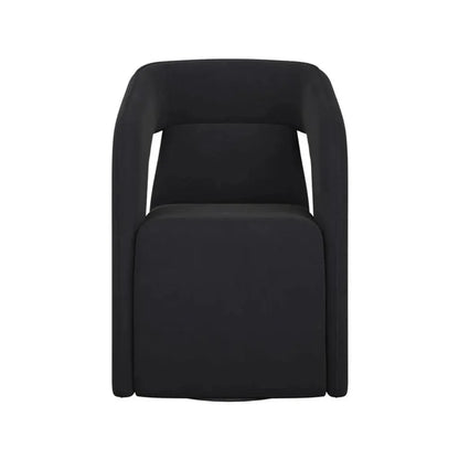 Kendrick Fabric Wheeled Dining Armchair - LOOMLAN - SUNPAN - Dining Chairs