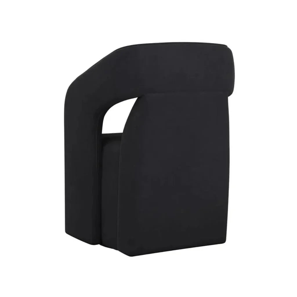 Kendrick Fabric Wheeled Dining Armchair - LOOMLAN - SUNPAN - Dining Chairs