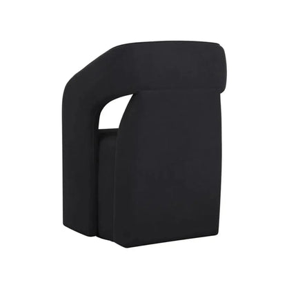 Kendrick Fabric Wheeled Dining Armchair - LOOMLAN - SUNPAN - Dining Chairs