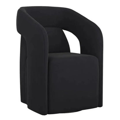 Kendrick Fabric Wheeled Dining Armchair - LOOMLAN - SUNPAN - Dining Chairs