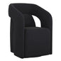 Kendrick Fabric Wheeled Dining Armchair - LOOMLAN - SUNPAN - Dining Chairs