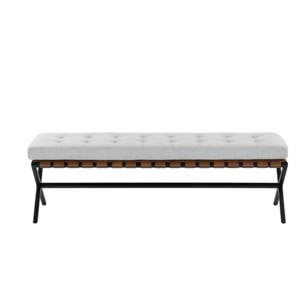 Kenji Leather Small Backless Bedroom Bench - LOOMLAN - SUNPAN - Bedroom Benches