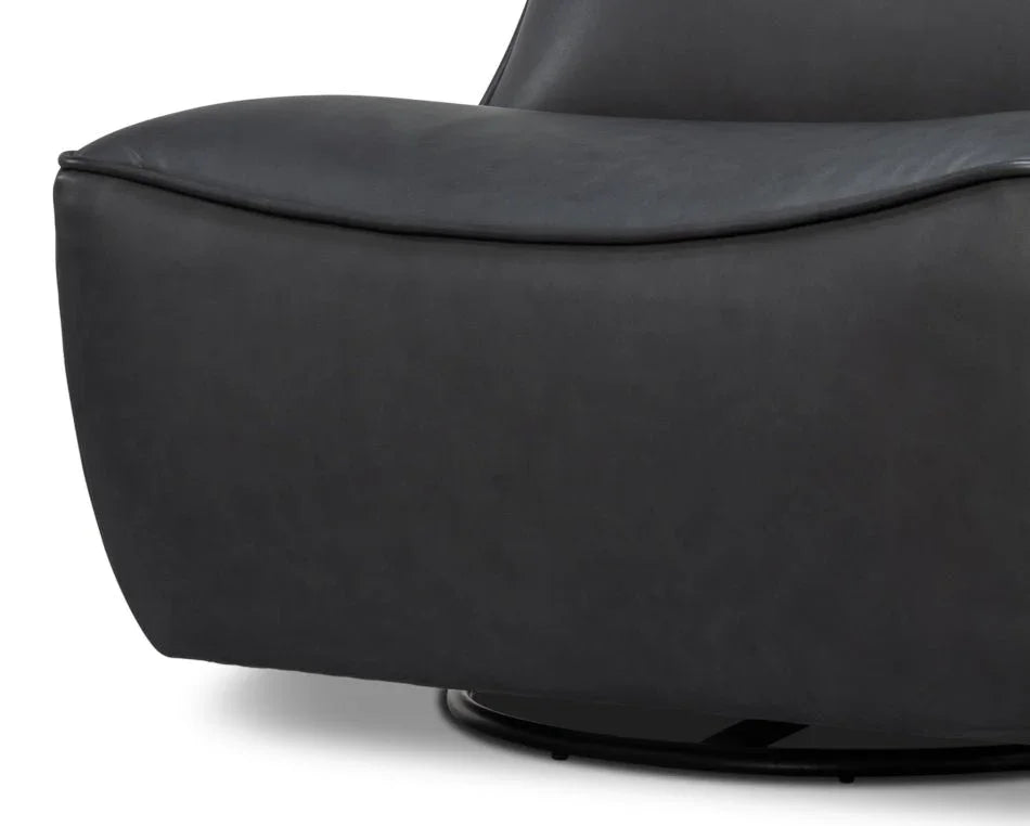 Kennett Leather Swivel Chair - LOOMLAN - Sarreid - Club Chairs