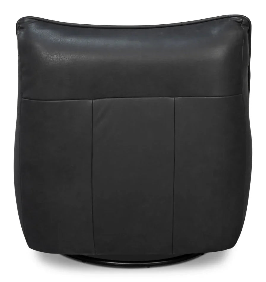 Kennett Leather Swivel Chair - LOOMLAN - Sarreid - Club Chairs