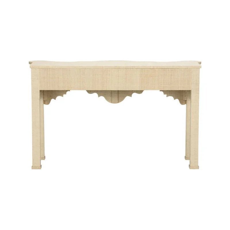 Kensington Raffia Wrapped Classic Console Table - LOOMLAN - Chelsea House - Console Tables