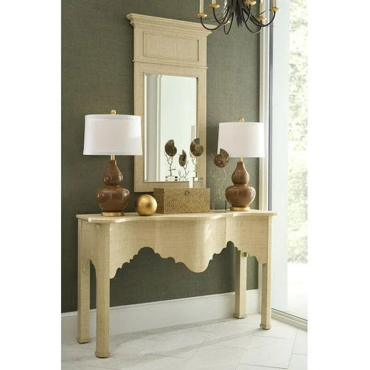 Kensington Raffia Wrapped Classic Console Table - LOOMLAN - Chelsea House - Console Tables