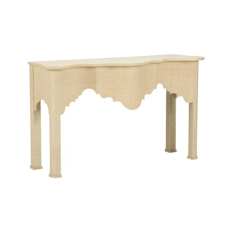 Kensington Raffia Wrapped Classic Console Table - LOOMLAN - Chelsea House - Console Tables