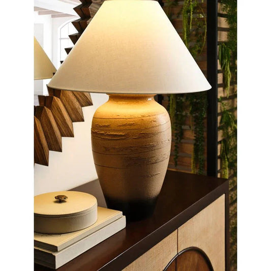 Kento Natural Japanese Clay Handcrafted Table Lamp - LOOMLAN - Wildwood - Table Lamps