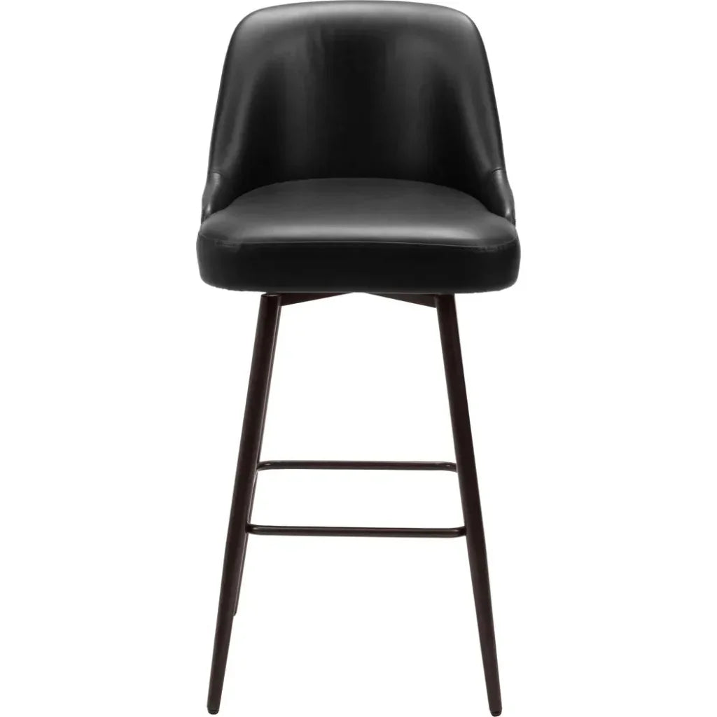 Keppel Swivel Barstool Black & Bronze - LOOMLAN - Zuo Modern - Bar Stools